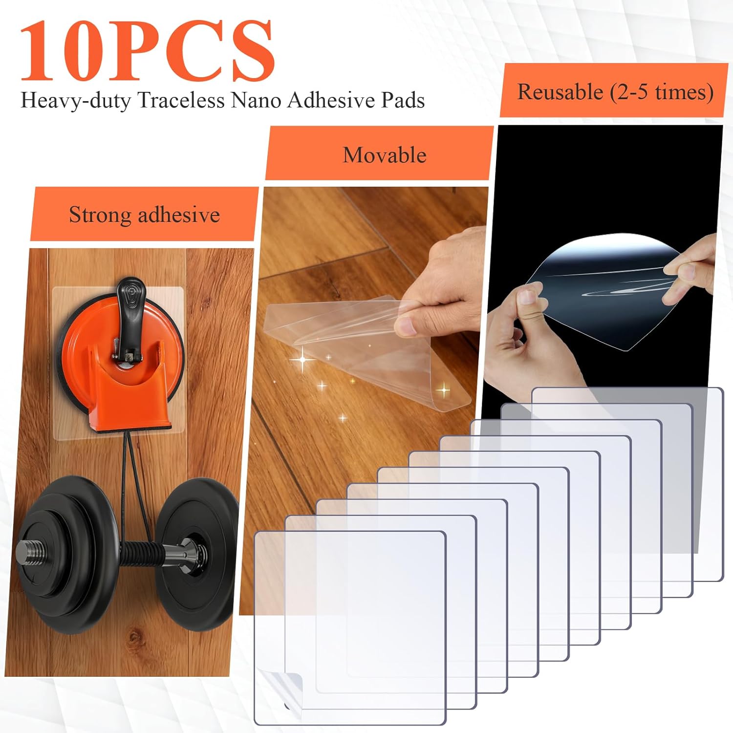 Floor Gap Fixer Tool Kit With Rubber Mallet & 10 Reusable Sticky Pads& Knee Pad,Suction Cup Laminate/Vinyl Flooring Tool For Fix Gaps,Heavy Duty Floor Gap Repair Kit For Vinyl Plank Hardwood Floor​